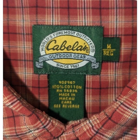Cabela's Button Up Shirt Mens Medium Short Sleeve Multi-Plaid Casual 100% Cotton - Picture 4 of 4